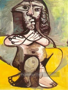 Homme nu assis 1971 Cubisme Peinture à l'huile
